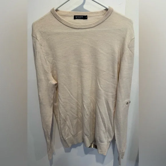TIGER OF SWEDEN Nichols Pullover Wool Sweater top light camel office street US M - Picture 2 of 7